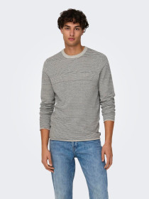 NIGUEL 12 STRIPE CREW KNIT