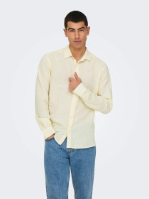 Caiden Shirt Long Sleeves, Linen Woven